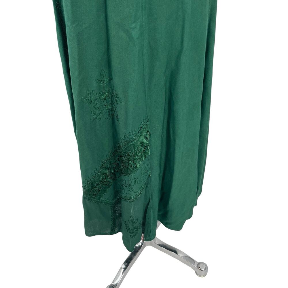 NWT Holy Clothing Dress Embroidered Green Renaissance Sleeveless Size Medium - Picture 9 of 16